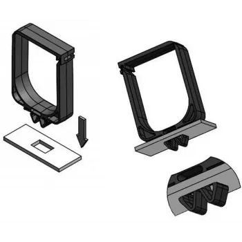 IT-BUDGET Soporte de gestión de cables de plástico - AnxAl 60 x 40 mm - fijación por clic en plano de 19 pulgadas - negro (01900651010)