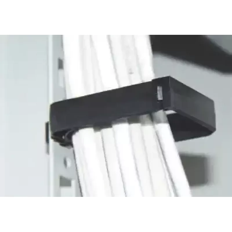 IT-BUDGET Soporte de gestión de cables de plástico - AnxAl 60 x 40 mm - fijación por clic en plano de 19 pulgadas - negro (01900651010)