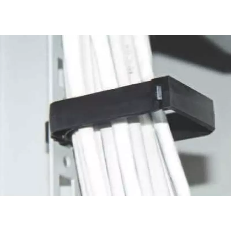 IT-BUDGET Soporte de gestión de cables de plástico - AnxAl 60 x 40 mm - fijación por clic en plano de 19 pulgadas - negro (01900651010)
