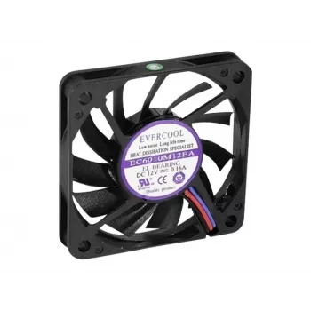 Exertis Connect Evercool Ventilador de caja de 60 mm – cojinete de deslizamiento lubricado de larga duración, 3 pines DC, negro 910179