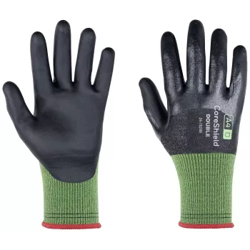 Honeywell CoreShield Double 24-7D28B/10 Guantes anticorte, talla 10 (XL), gris/negro, doble recubrimiento de nitrilo, 1 par