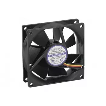 Exertis Connect Evercool Ventilador de caja de 80 mm – cojinete de deslizamiento, 2000 rpm, 26,5 CFM, negro 910184