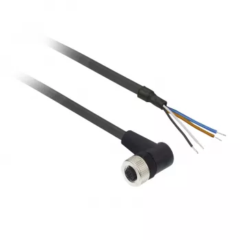 TMSS GERMANY Telemechanique Sensors Conector hembra M12 4 polos recto cable PUR, 10m, negro, IP67 XZCP1241L10