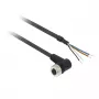 TMSS GERMANY Telemechanique Sensors Conector hembra M12 4 polos recto cable PUR, 10m, negro, IP67 XZCP1241L10
