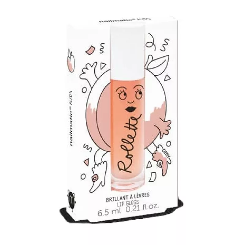 Brillo de labios roll-on para niños Nailmatic Kids Peach, 6,5 ml