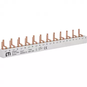 ETI 002921150 Barra colectora de pines aislada SKN0021/10 para ETIMAT 1N, KZS 1M, 1 polo, 10 módulos, 63 A