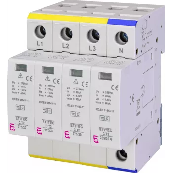 ETI ETITEC C T2 275/20 3+1 protector contra sobretensiones tipo 2, 275 V AC, 4 polos 002440403