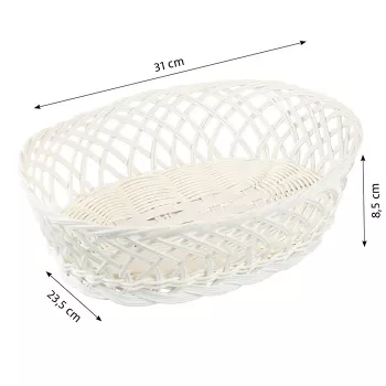 KESPER Cesta de almacenamiento rectangular blanca 31x23,5x8,5 cm