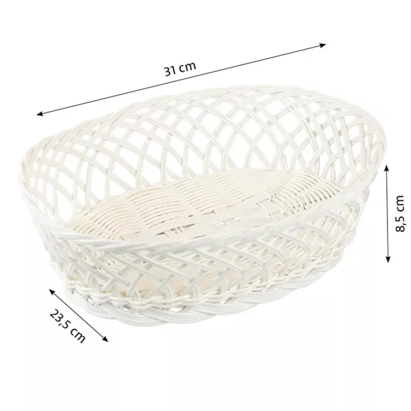KESPER Cesta de almacenamiento rectangular blanca 31x23,5x8,5 cm