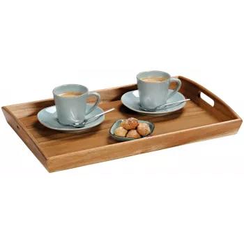 KESPER Bandeja de servir de madera de acacia 48x31x5,5 cm, rectangular, aceitada natural