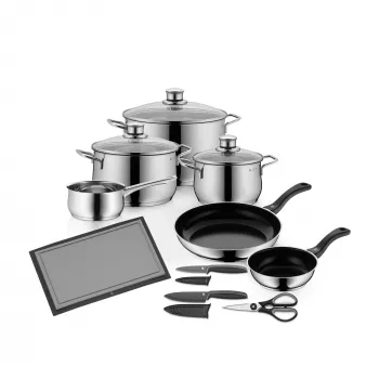 WMF Diadem Plus juego de batería de cocina 10 piezas, plata 3201001275