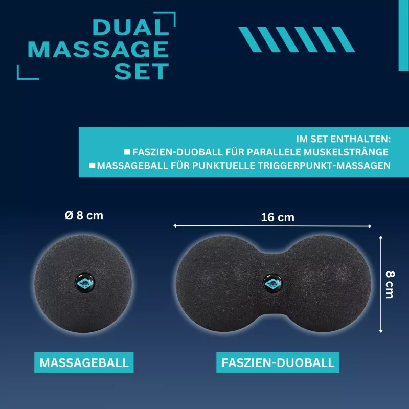 SCHILDKRÖT set de masaje Dual, 2 piezas: 1 pelota cacahuete (aprox. 80 x 160 mm), 1 pelota de masaje - 1 unidad (960134)