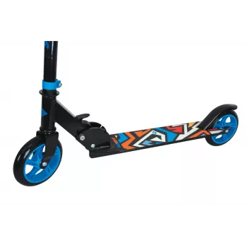 SCHILDKROT patinete junior Kick Scooter City Scooter Runabout, azul, plataforma y manillar de aluminio, ruedas de PU de 145 mm, altura ajustable en 3 posiciones, plegable 510303