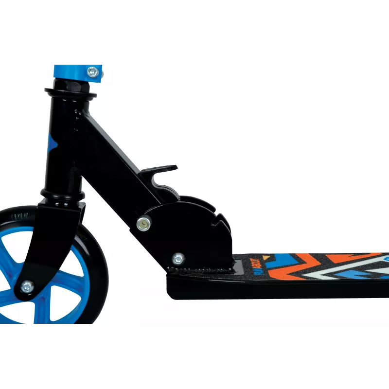 SCHILDKROT patinete junior Kick Scooter City Scooter Runabout, azul, plataforma y manillar de aluminio, ruedas de PU de 145 mm, altura ajustable en 3 posiciones, plegable 510303