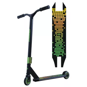 SCHILDKROT patinete stunt Kickless Forest, plataforma de aluminio 500 x 100 mm, manillar en Y, ruedas de 100 mm, ABEC 7, a partir de 8 años, máx. 100 kg 510432