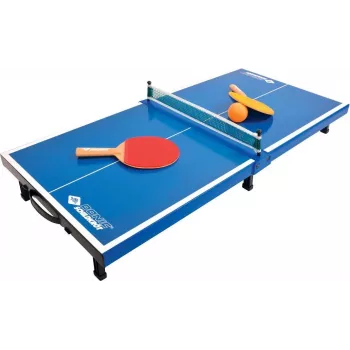 DONIC SCHILDKRÖT set de mini mesa de tenis de mesa, azul, plegable, 68 x 33 x 9 cm, con 2 palas, red, 2 pelotas 838576