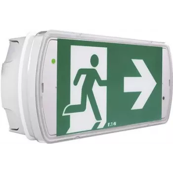 Eaton 40071349554 luminaria LED de emergencia para rutas de evacuación, montaje en techo/pared, 150 lm, 3h, autotest, blanco