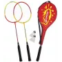 SCHILDKROT set de bádminton para 2 jugadores, rojo/amarillo, raquetas de acero templado, calidad recreativa, 970902