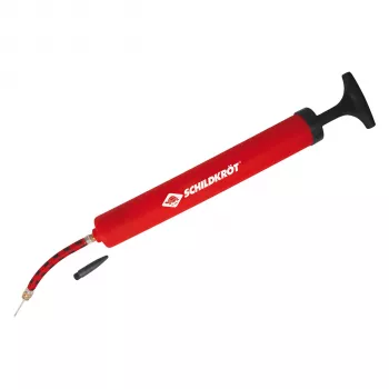 SCHILDKROT Bomba de inflado 300 mm rojo plástico con manguera de aire y 2 adaptadores 970989