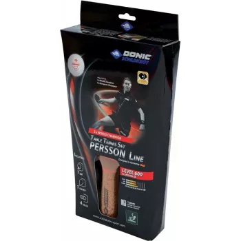 Donic Schildkröt 788450 Pala de tenis de mesa para principiantes y jugadores aficionados - goma negra, mango de madera, cóncava, madera de 5 capas, esponja de 1,0 mm, no homologada por la ITTF