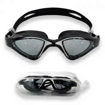 SCHILDKRÖT Murano Gafas de natación para adultos, blanco/negro, juntas de silicona suaves, correa dividida, antivaho, protección UV 940056