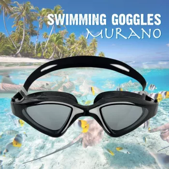 SCHILDKRÖT Murano Gafas de natación para adultos, blanco/negro, juntas de silicona suaves, correa dividida, antivaho, protección UV 940056