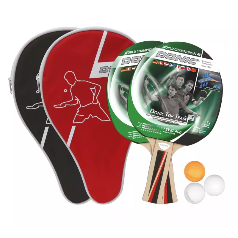 DONIC SCHILDKRÖT Set de tenis de mesa Top Team 1016,00cm (400) - 2 palas Top Team 400, 3 pelotas 788495