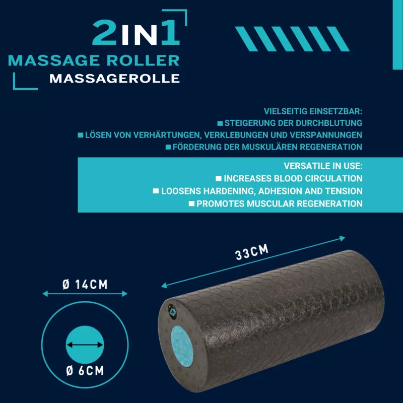 SCHILDKROT Set de rodillo de masaje 2 en 1 negro/azul espuma EPP 960237