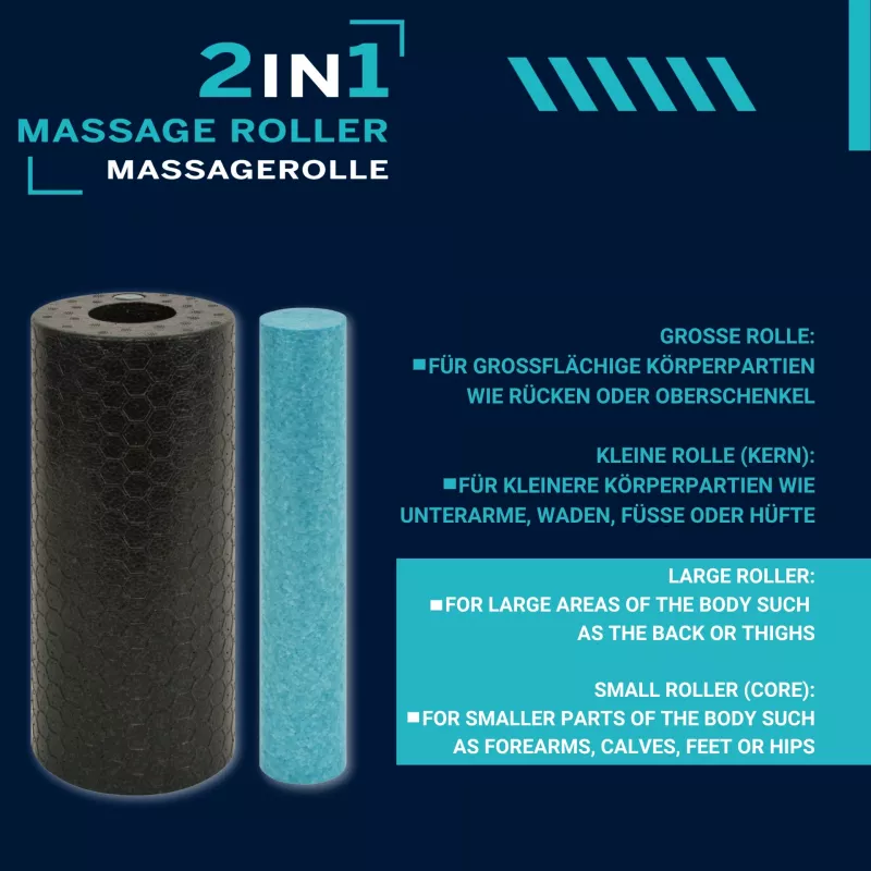SCHILDKROT Set de rodillo de masaje 2 en 1 negro/azul espuma EPP 960237