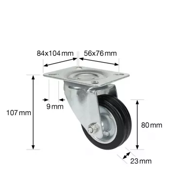 Wagner design yourself Rueda giratoria RO 6184 plateada 75 mm 50 kg 4618401