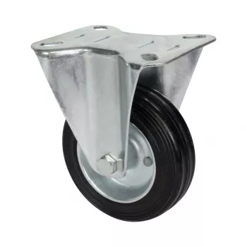 Wagner design yourself Rueda fija RO 8104, rueda de 100 mm, carcasa plateada, rueda de PP negra, capacidad de carga 100 kg 4810401