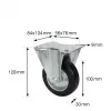 Wagner design yourself Rueda fija RO 8104, rueda de 100 mm, carcasa plateada, rueda de PP negra, capacidad de carga 100 kg 4810401