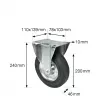 Wagner design yourself Rueda fija RO 8200 plateada, rueda de 50 mm, capacidad de carga 50 kg, acero galvanizado 4820001