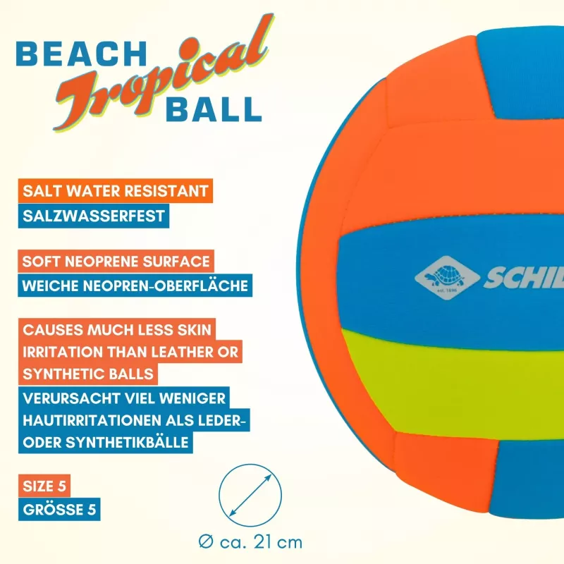 SCHILDKRÖT Pelota de playa de neopreno Tropical, talla 5, 210 mm 970299