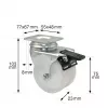 Wagner design yourself ECO RO 3277 Rueda giratoria doble 32 mm blanca/gris (3327701)