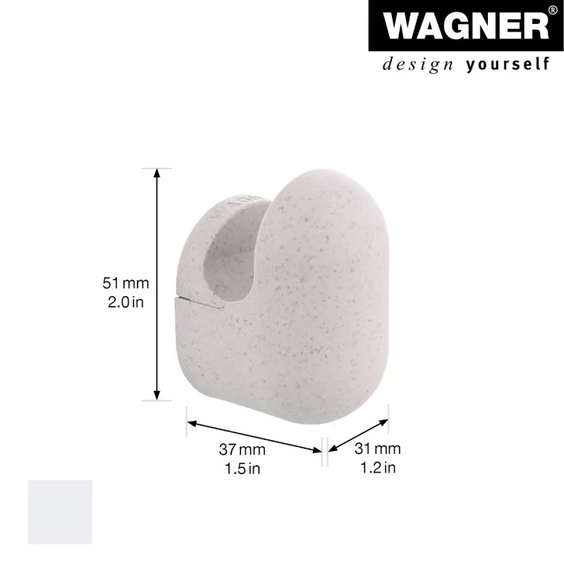Wagner design yourself PILL Gancho de pared, gris, 1 gancho, montaje con tornillos, plástico 17041321