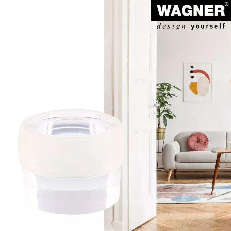 Wagner Design Yourself EH 5222 Tope de puerta autoadhesivo transparente, 40 mm de diámetro, 22 mm de altura 15522211