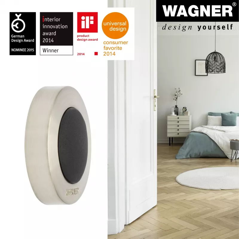 Wagner design yourself EH 5140 Tope de puerta de pared Screw or Glue, zamak y goma maciza (15514011)