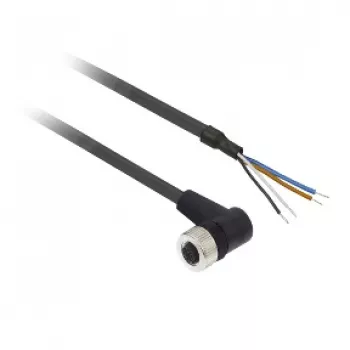 TMSS GERMANY Telemechanique Sensors Conector hembra M12 recto 4 polos cable PUR, 2 m, Negro XZCP1241L2