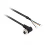 TMSS GERMANY Telemechanique Sensors Conector hembra M12 recto 4 polos cable PUR, 2 m, Negro XZCP1241L2