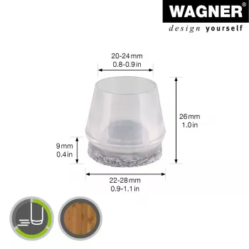 Wagner design yourself EH 0564 Tapones para patas de silla plástico Ø 2,2-2,8 cm 4 uds. (15056499)