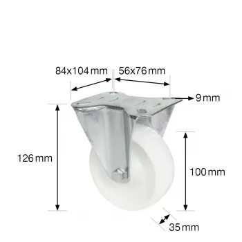 Wagner design yourself rueda giratoria para equipos de transporte RO 8500 plata (4850001) rueda giratoria 80 mm 100 kg