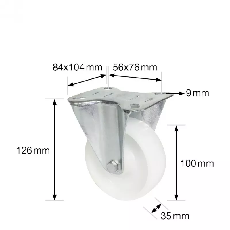 Wagner design yourself rueda giratoria para equipos de transporte RO 8500 plata (4850001) rueda giratoria 80 mm 100 kg