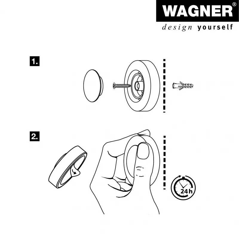 Wagner design yourself EH 5138 Tope de puerta de zamak goma maciza Niquelado mate (15513811)
