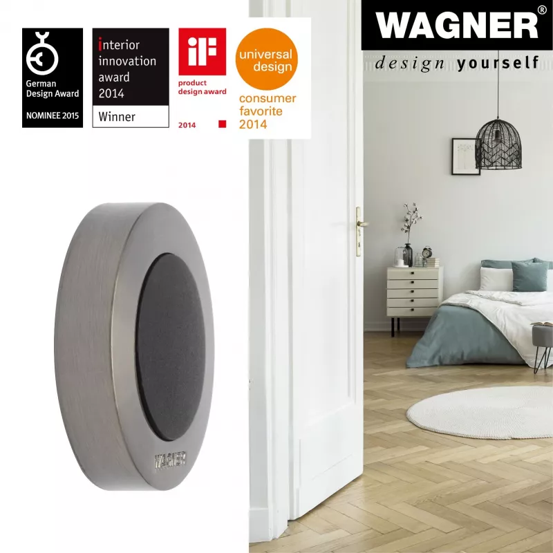 Wagner design yourself EH 5138 Tope de puerta de zamak goma maciza Niquelado mate (15513811)