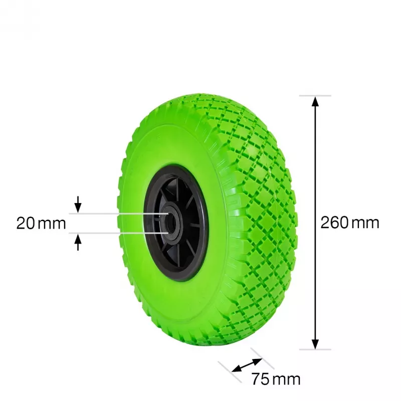 Wagner design yourself Rueda de carretilla de goma maciza RO 8262 Verde 260 mm 4826201