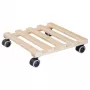 Wagner design yourself Rodillo portamacetas GH 0438, cuadrado, madera maciza de haya, 34 x 34 x 8 cm, 4 ruedas giratorias, 100 kg de carga, Natural, personalizable 20043801