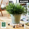 Wagner design yourself Rodillo portamacetas GH 0438, cuadrado, madera maciza de haya, 34 x 34 x 8 cm, 4 ruedas giratorias, 100 kg de carga, Natural, personalizable 20043801
