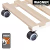 Wagner design yourself Rodillo portamacetas GH 0438, cuadrado, madera maciza de haya, 34 x 34 x 8 cm, 4 ruedas giratorias, 100 kg de carga, Natural, personalizable 20043801