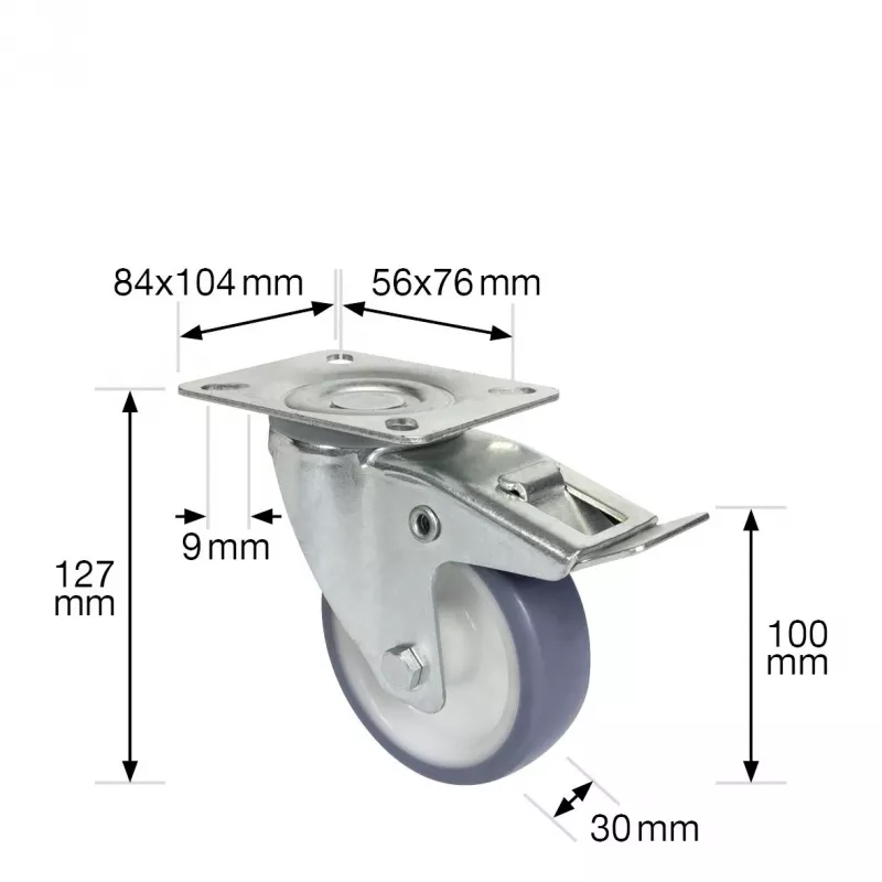 Wagner design yourself rueda giratoria RO 7600 gris 75 mm (4760001)